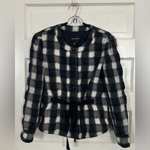 Club Monaco Blue and White Checkered Jacket, size L
